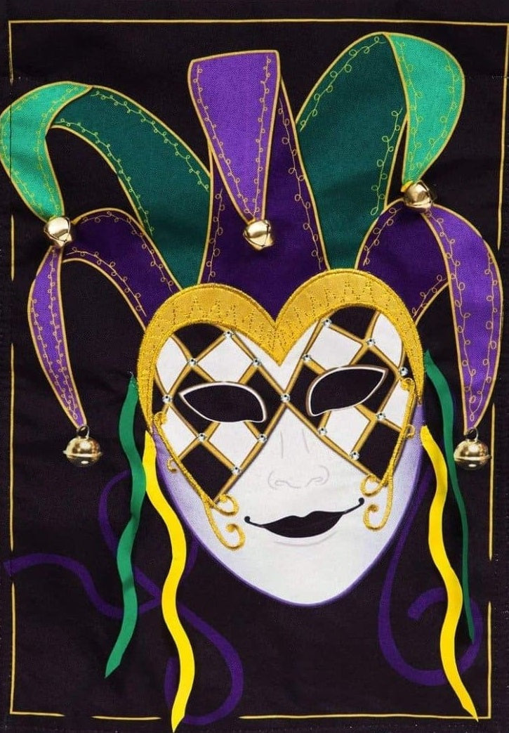 mardi gras garden flags, mardigrasbanners 50x