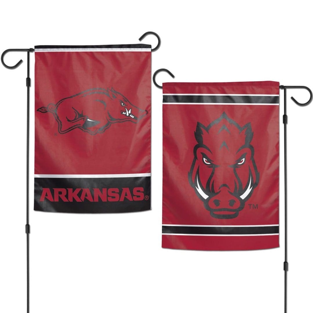 Arkansas Razorbacks Garden Flag 2 Sided Double Logo heartlandflags