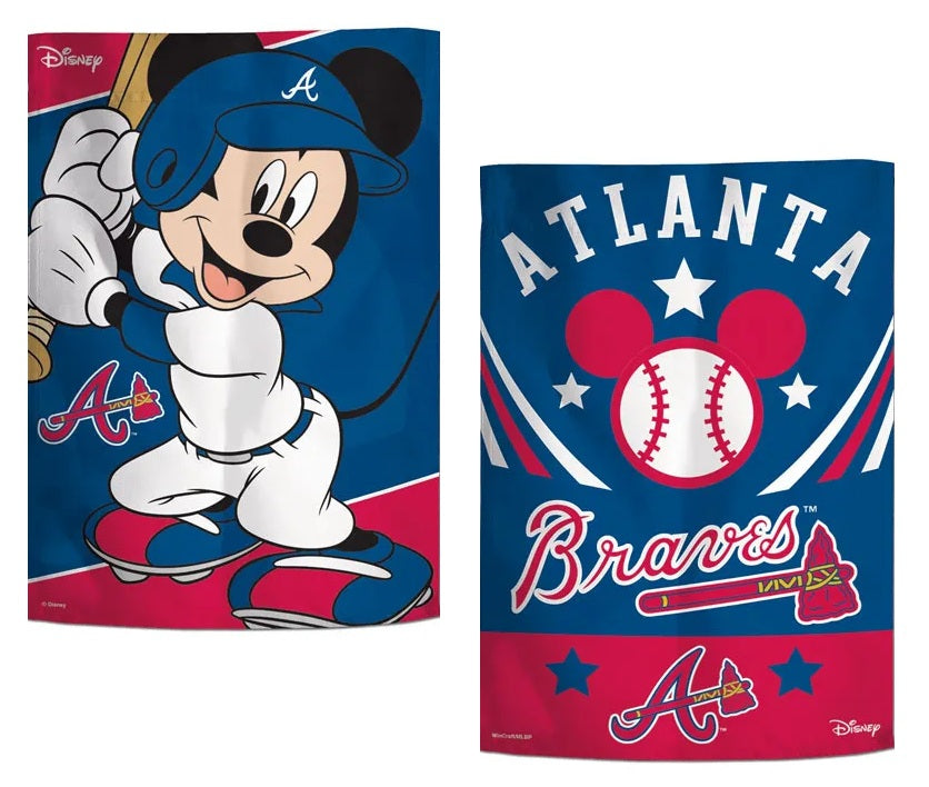 Atlanta Braves Garden Flag 2 Sided Mickey Mouse heartlandflags