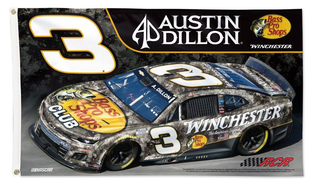 Austin Dillon Flag 3x5 Bass Pro Camo 2025 heartlandflags