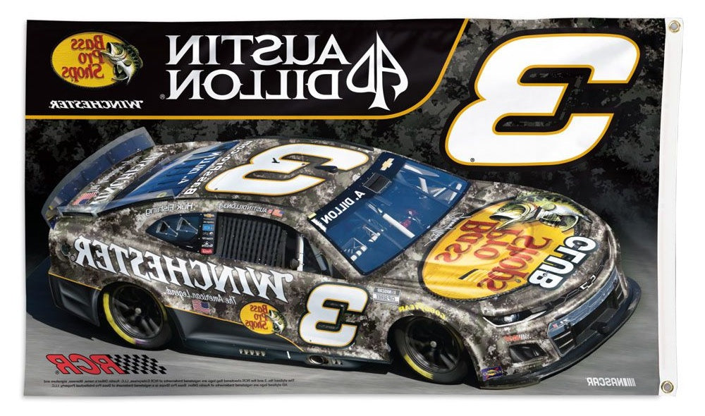Austin Dillon Flag 3x5 Bass Pro Camo 2025 heartlandflags