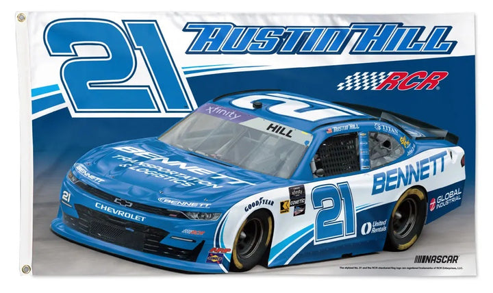Austin Hill 3x5 NASCAR Flag heartlandflags