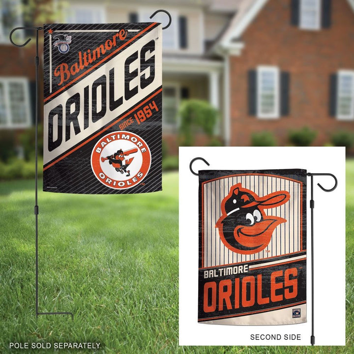 Baltimore Orioles Garden Flag 2 Sided Retro Classic Logo heartlandflags