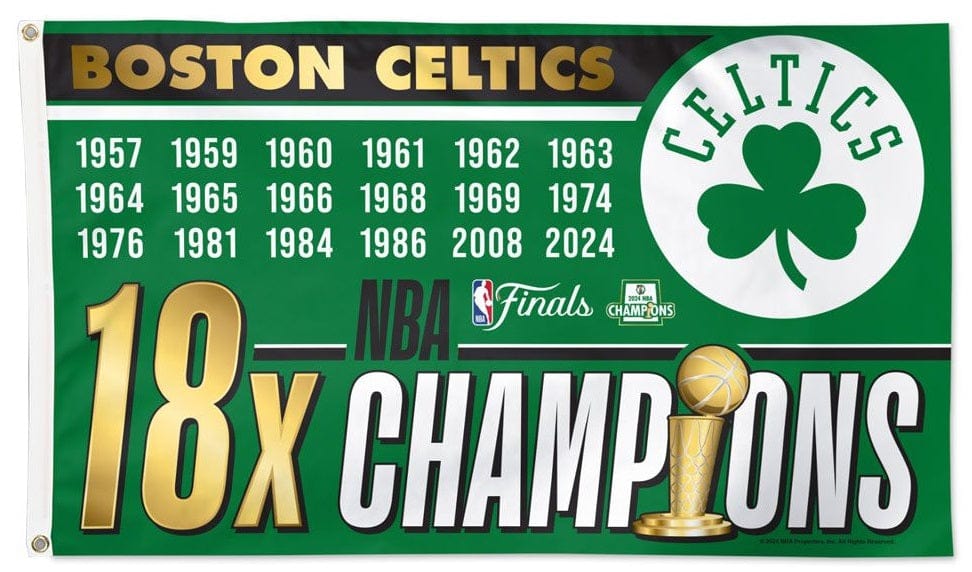 Boston Celtics Flag 18x NBA Champions 3x5 heartlandflags