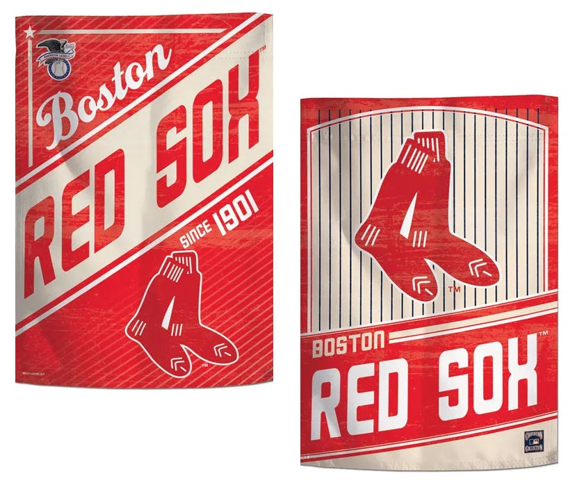 Boston Red Sox Garden Flag 2 Sided Classic Logo Pinstripe heartlandflags