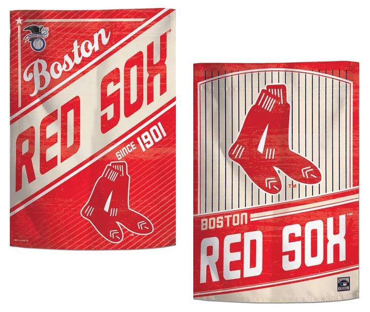 Boston Red Sox Garden Flag 2 Sided Classic Logo Pinstripe heartlandflags