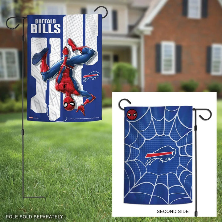 Buffalo Bills Garden Flag 2 Sided Spiderman heartlandflags