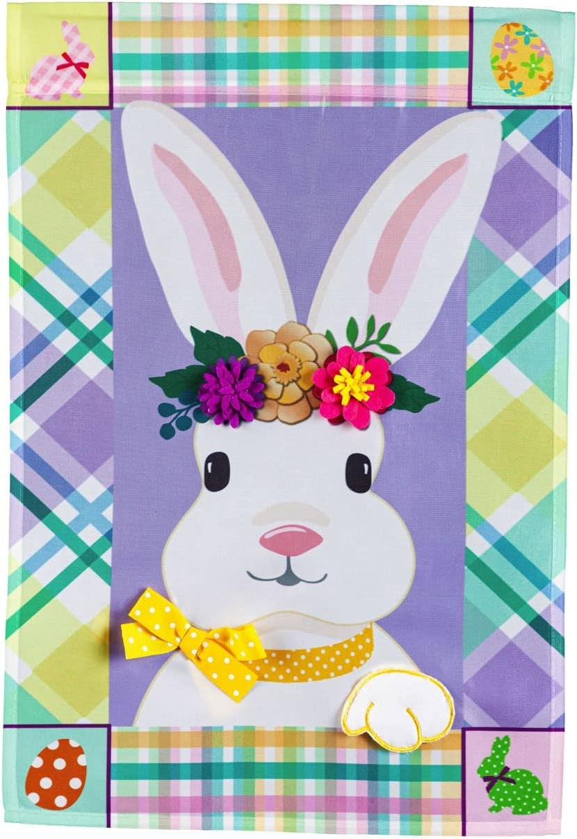 Bunny Patterned Border Easter Banner 2 Sided heartlandflags