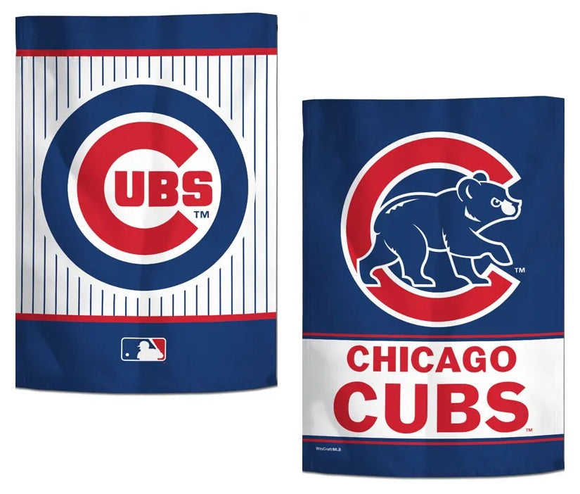 Chicago Cubs Garden Flag 2 Sided Double Logo heartlandflags