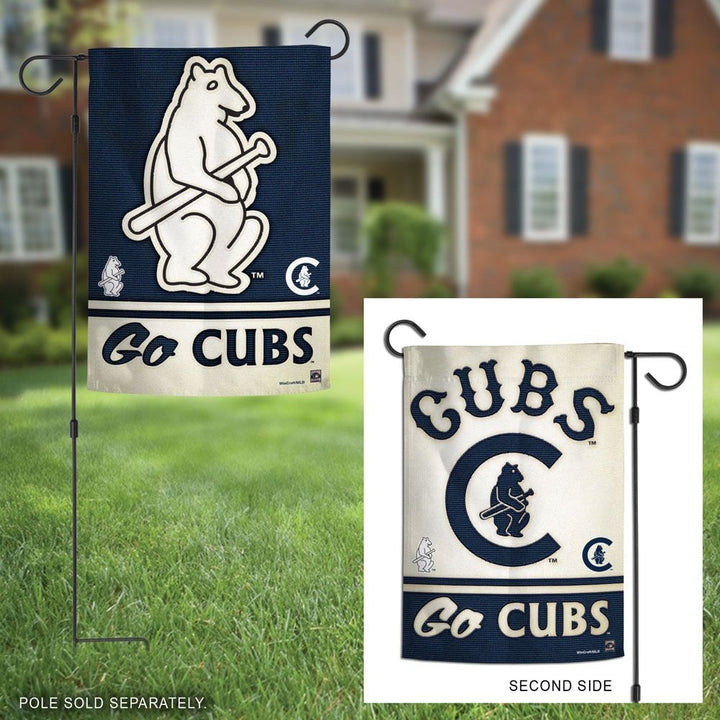 Chicago Cubs Garden Flag 2 Sided Go Cubs Retro heartlandflags