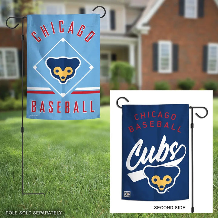 Chicago Cubs Garden Flag 2 Sided Vintage Logo heartlandflags
