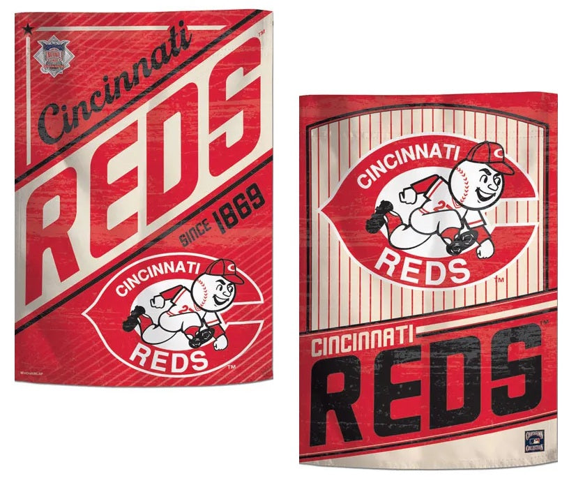 Cincinnati Reds Garden Flag 2 Sided Cooperstown heartlandflags