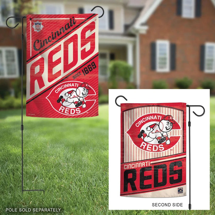Cincinnati Reds Garden Flag 2 Sided Cooperstown heartlandflags
