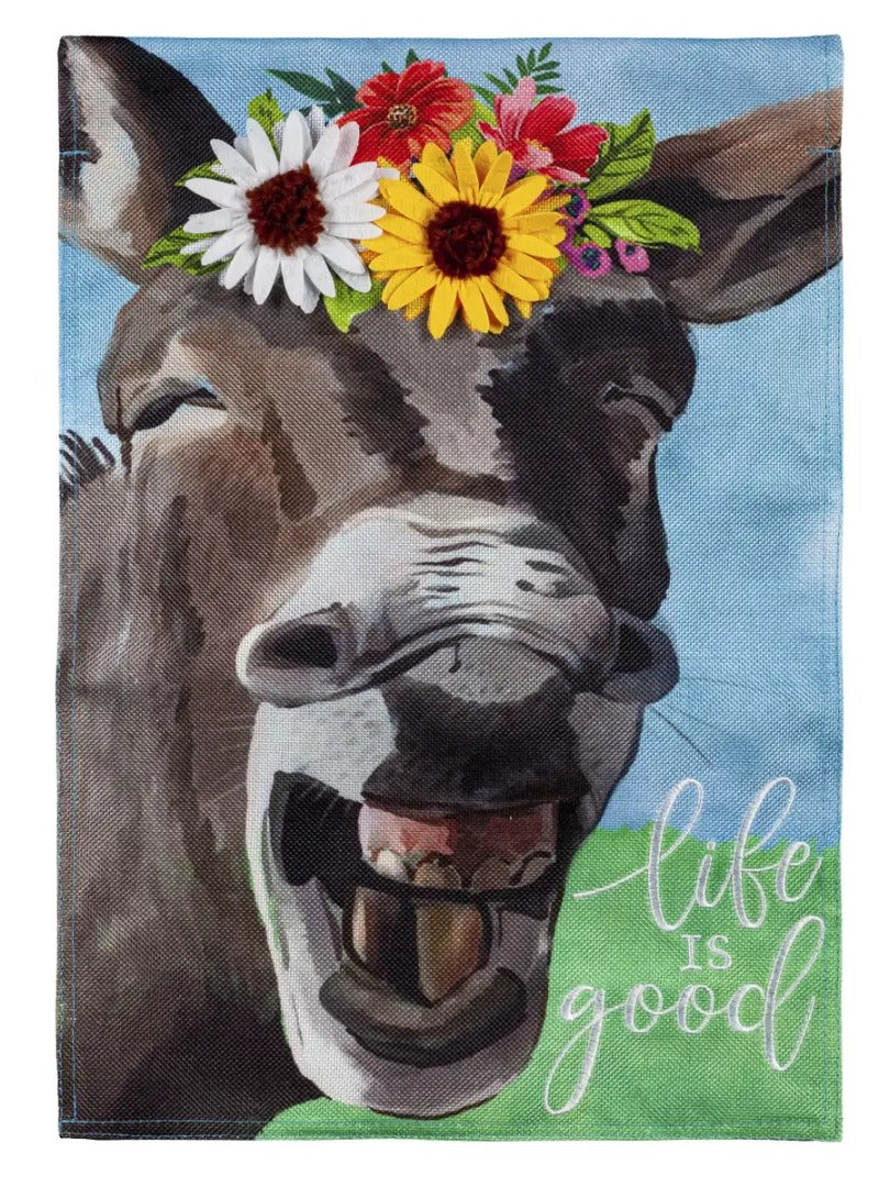 Donkey Friend 2 Sided Garden Flag heartlandflags