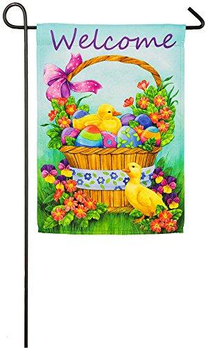 Duckling Basket 2 Sided Easter Garden Flag heartlandflags