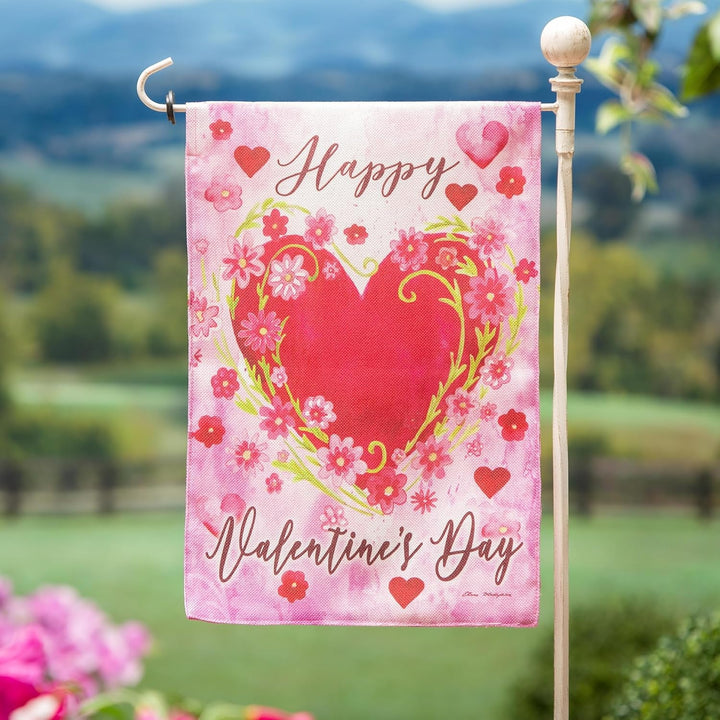 Floral Heart 2 Sided Valentine Garden Flag heartlandflags