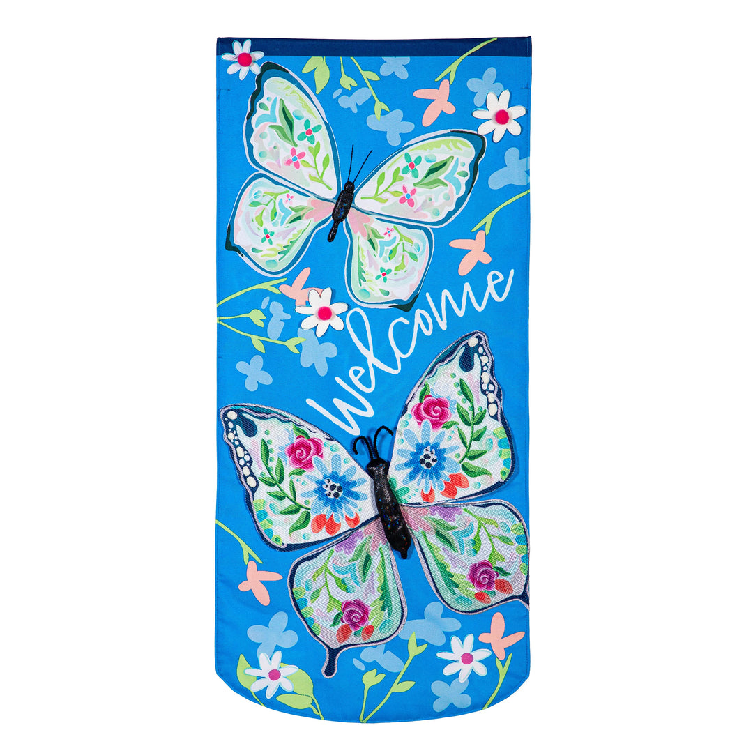 Fluttering Butterfly 2 Sided Long Garden Flag heartlandflags