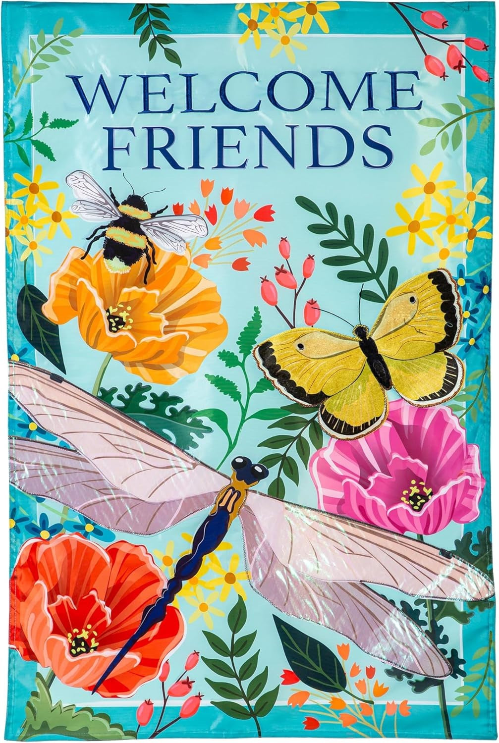 Greenhouse Garden Welcome Friends 2 Sided Banner heartlandflags
