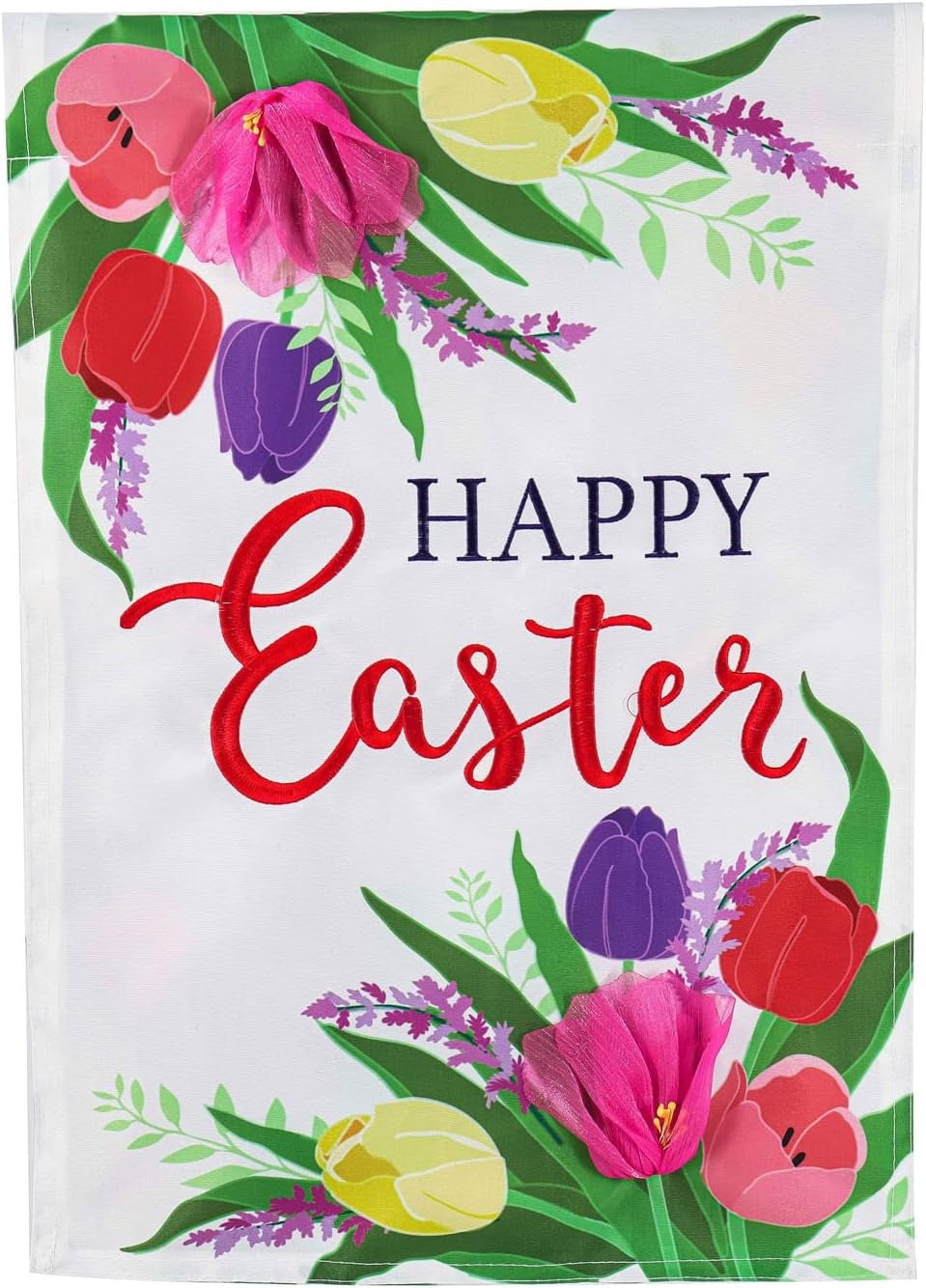 Happy Easter Floral 2 Sided Banner heartlandflags
