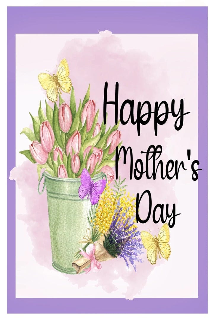 Happy Mother's Day Garden Flag 2 Sided Tulips heartlandflags