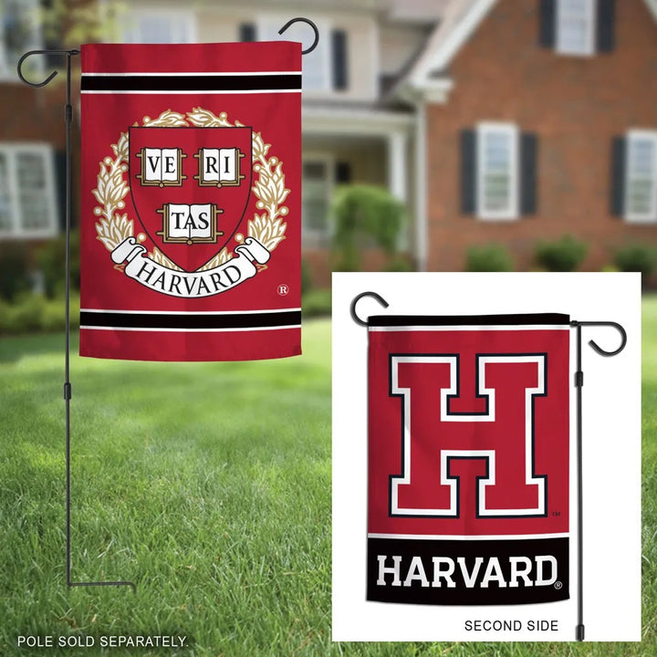 Harvard Garden Flag 2 Sided Logo heartlandflags