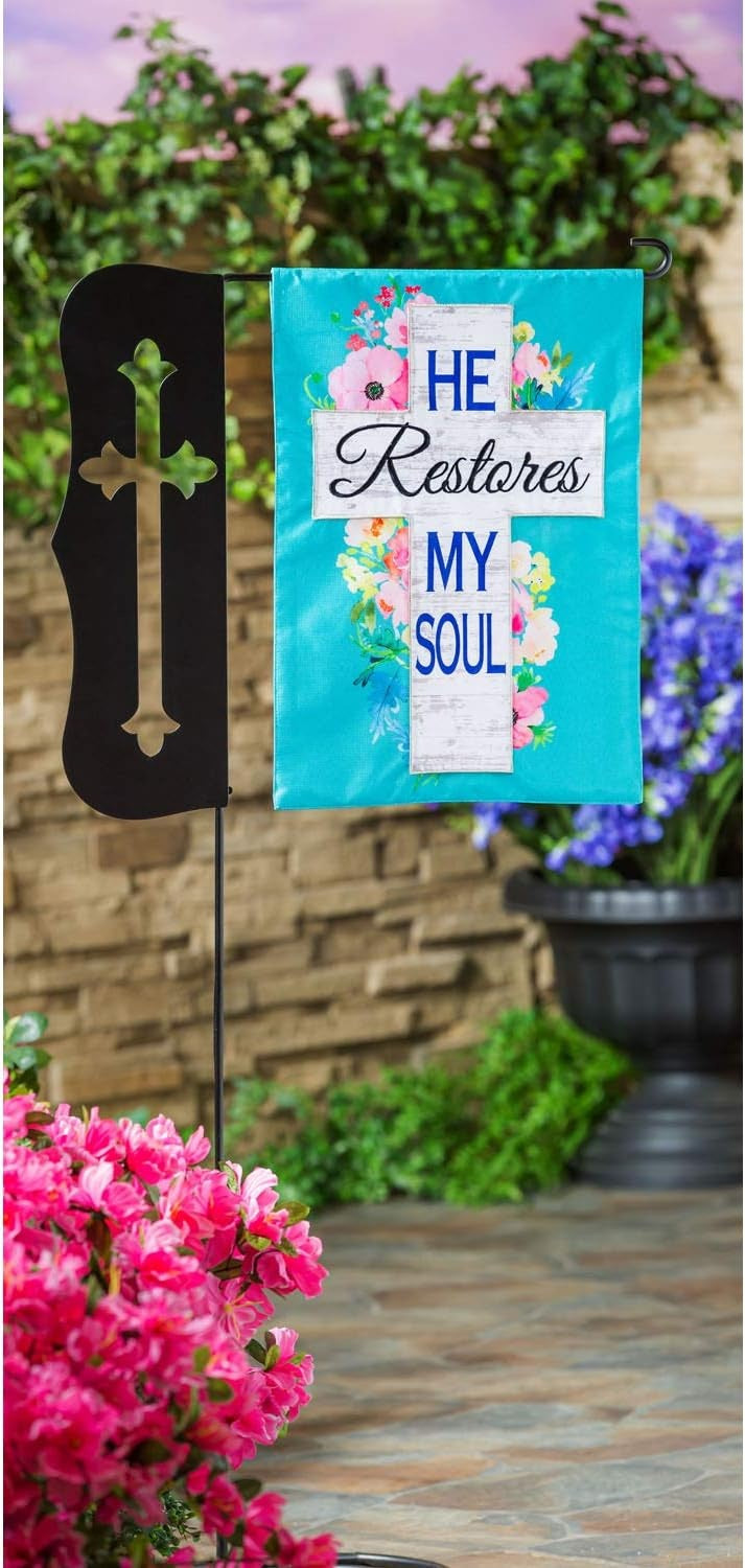 He Restores My Soul 2 Sided Easter Garden Flag heartlandflags