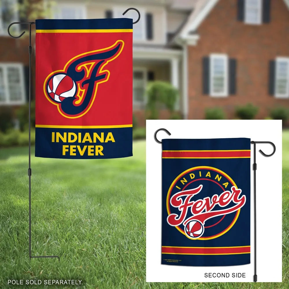 Indiana Fever Garden Flag 2 Sided Double Logo heartlandflags