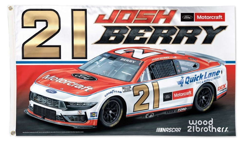 Josh Berry Flag Motorcraft 2025 Car 3x5 heartlandflags