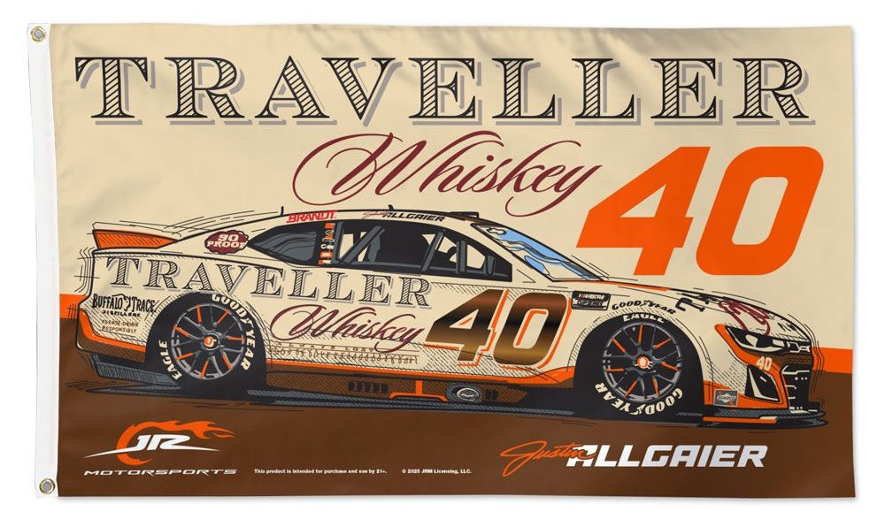 Justin Allgaier Flag 3x5 Traveller Whiskey 2025 heartlandflags