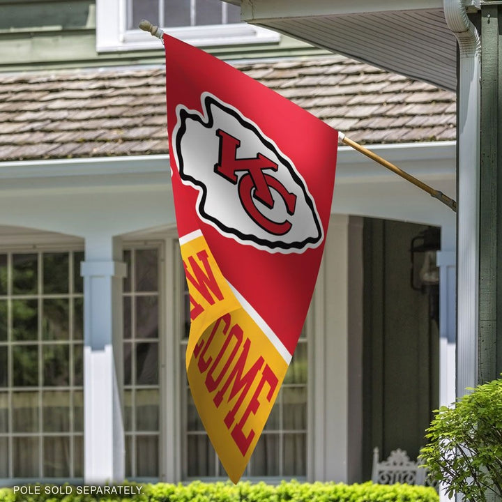Kansas City Chiefs Flag Vertical Welcome Banner heartlandflags