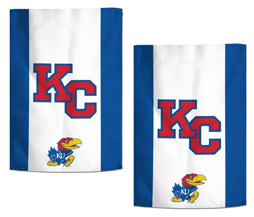 Kansas Jayhawks KC 2-Sided Garden Flag heartlandflags