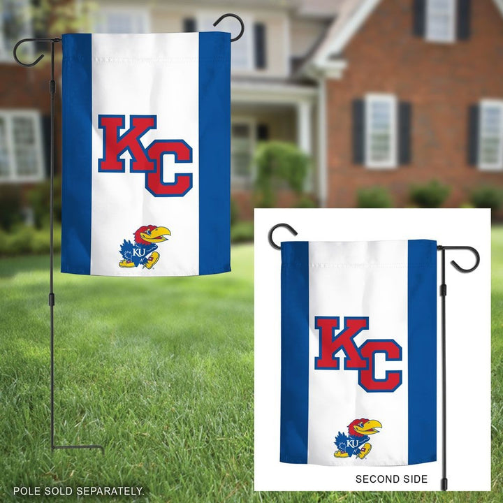 Kansas Jayhawks KC 2-Sided Garden Flag heartlandflags