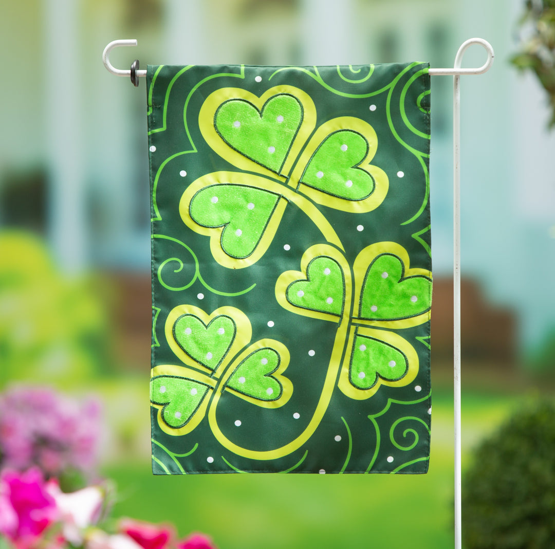 Lucky Clovers Garden Flag 2 Sided heartlandflags