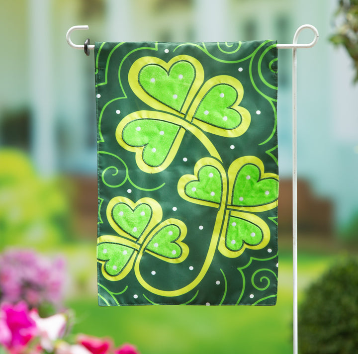 Lucky Clovers Garden Flag 2 Sided heartlandflags