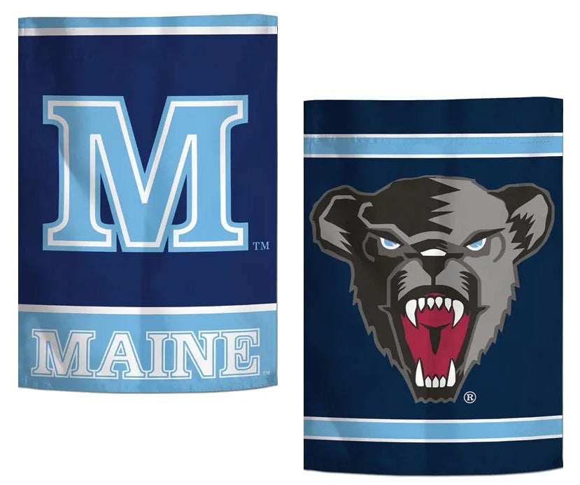 Maine Black Bears Garden Flag 2 Sided Logo heartlandflags