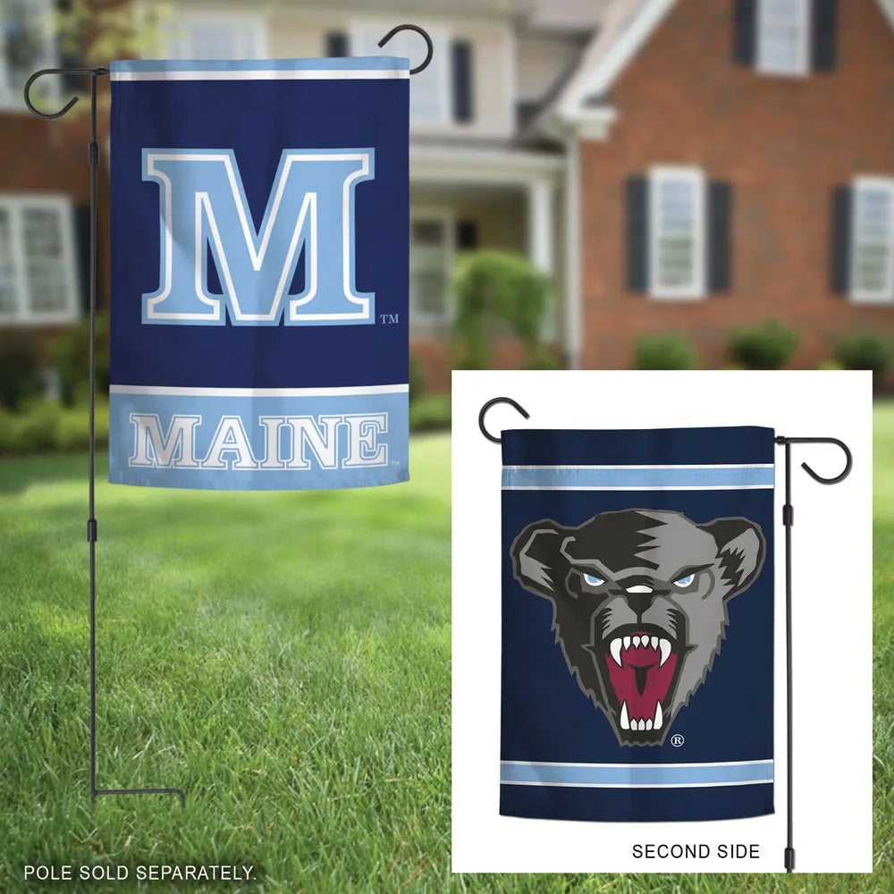 Maine Black Bears Garden Flag 2 Sided Logo heartlandflags