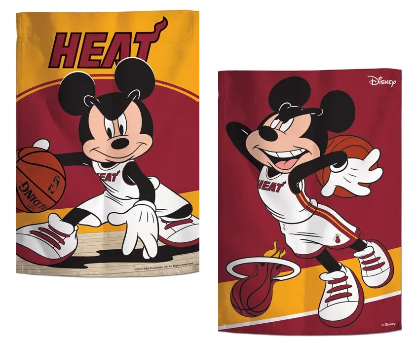 Miami Heat 2 Sided Mickey Mouse Garden Flag heartlandflags