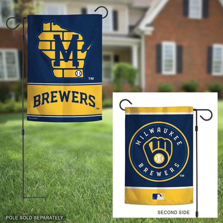 Milwaukee Brewers Garden Flag 2 Sided Current Logo heartlandflags