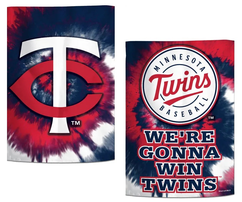 Minnesota Twins Garden Flag 2 Sided Tie Dye New Logo heartlandflags