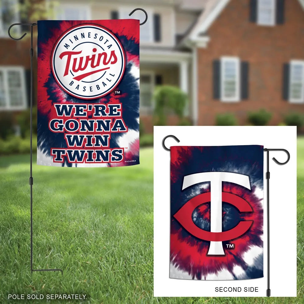 Minnesota Twins Garden Flag 2 Sided Tie Dye New Logo heartlandflags