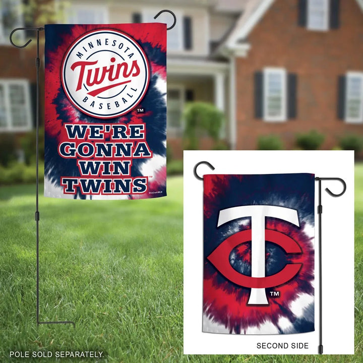 Minnesota Twins Garden Flag 2 Sided Tie Dye New Logo heartlandflags