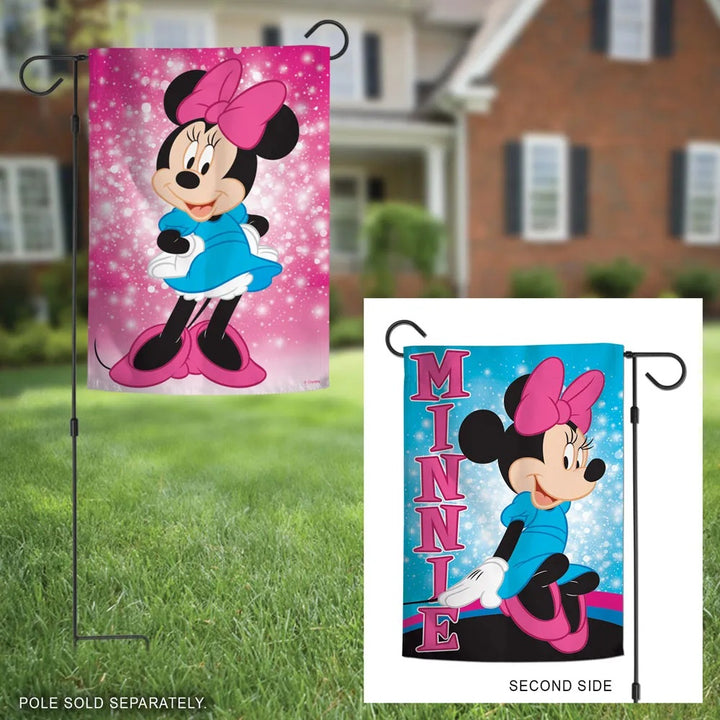 Minnie Mouse Garden Flag 2 Sided Sparkle Pink heartlandflags