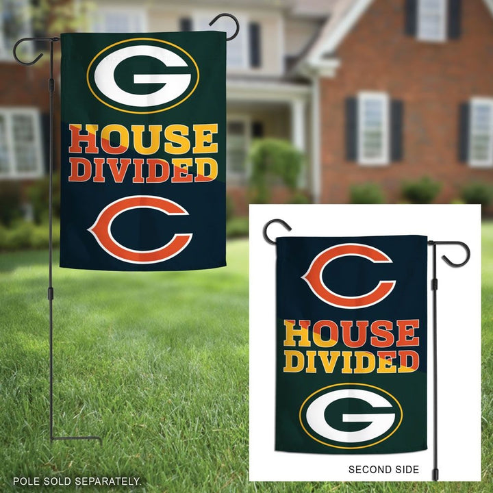 Packers vs Bears Garden Flag 2 Sided House Divided heartlandflags