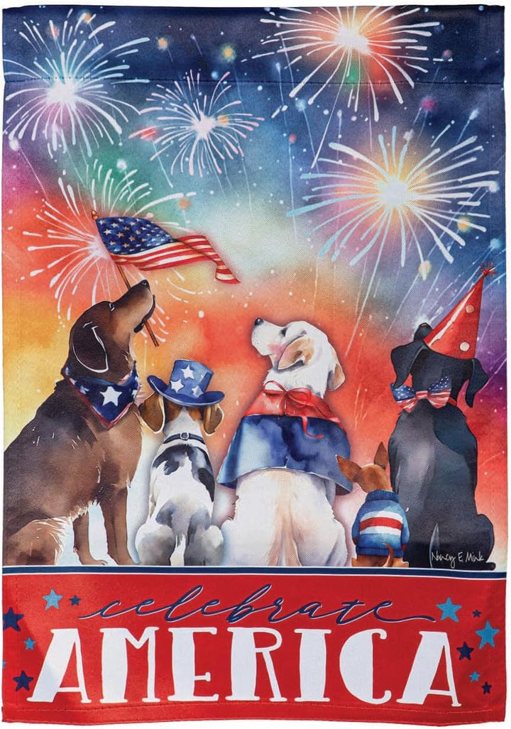 Patriotic Pups 2 Sided Garden Flag heartlandflags