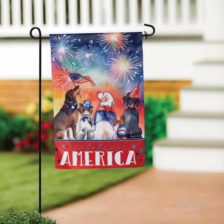 Patriotic Pups 2 Sided Garden Flag heartlandflags