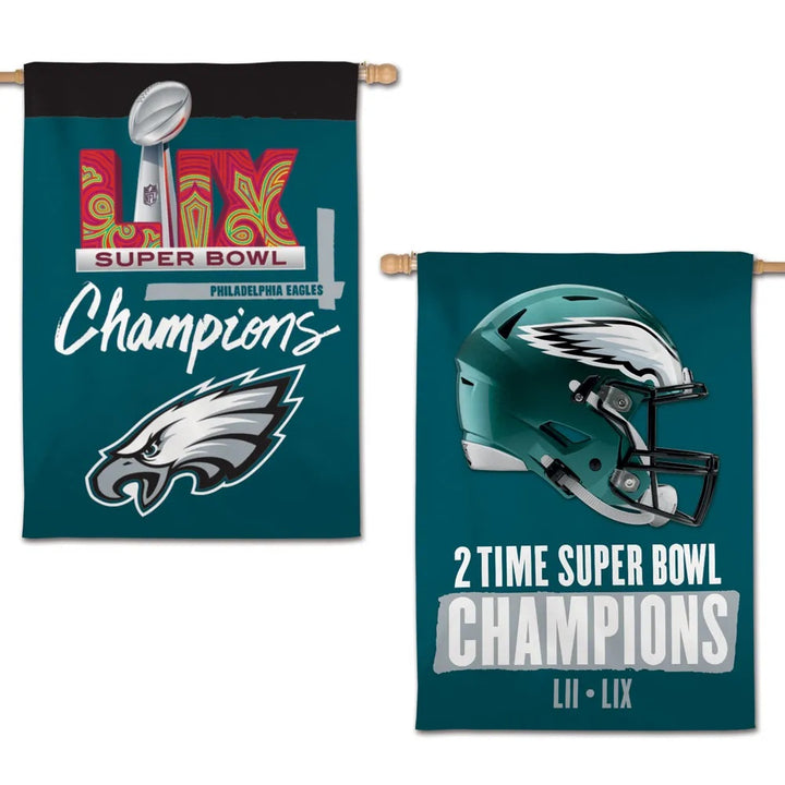 Philadelphia Eagles 2 Time Super Bowl Champions Banner heartlandflags