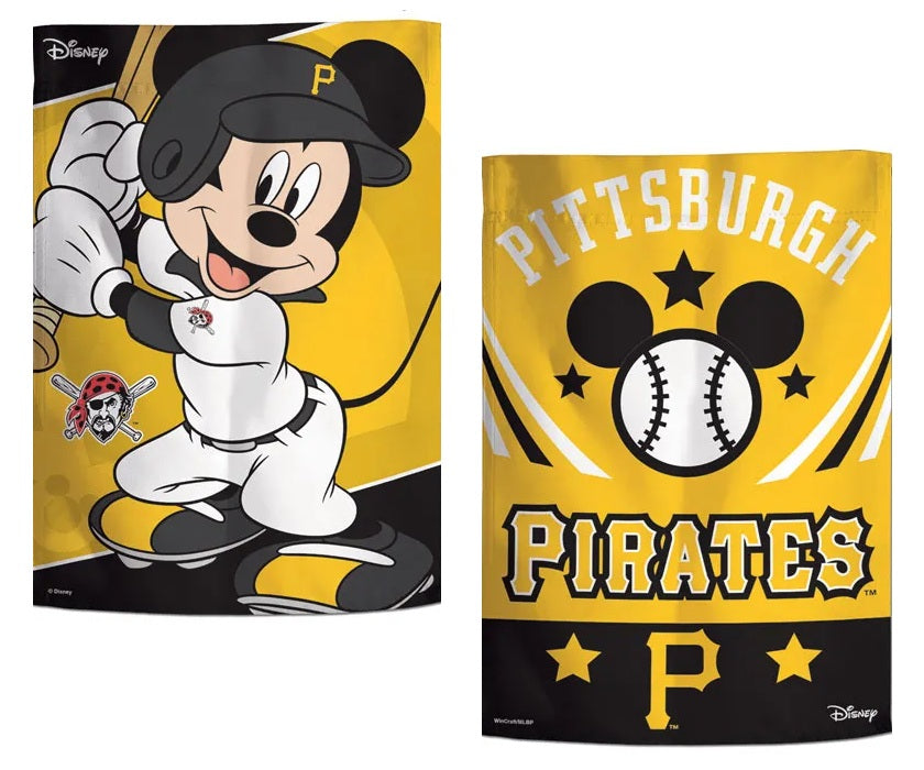 Pittsburgh Pirates Garden Flag 2 Sided Mickey Mouse Disney heartlandflags