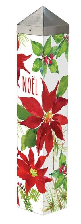Poinsettias and Holly 20 Inch Art Pole heartlandflags