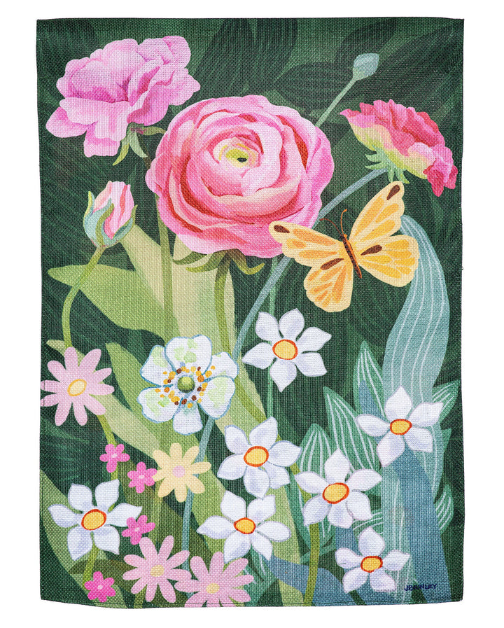 Ranunculus Romance 2 Sided Garden Flag heartlandflags