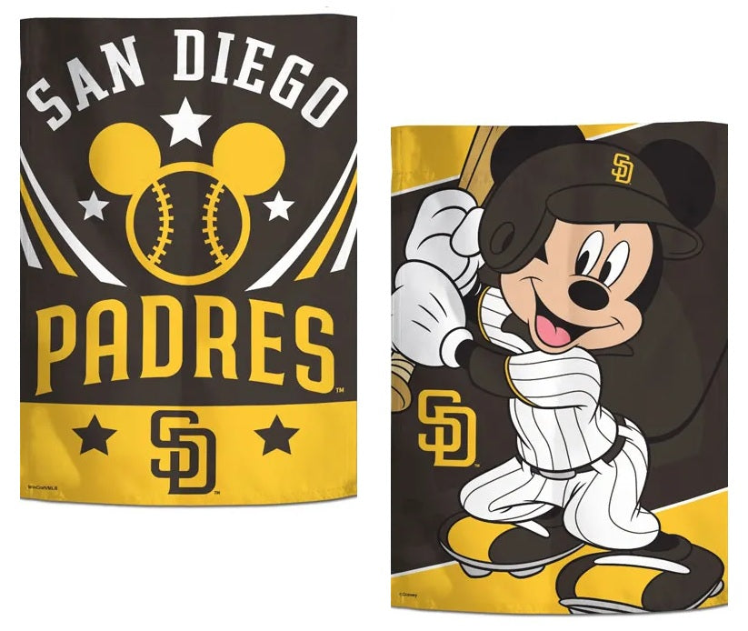 San Diego Padres Garden Flag 2 Sided Mickey Mouse heartlandflags